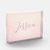 Je naam | Elegant Script Soft Ombre Fotoblokken (Links)