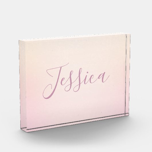 Je naam | Elegant Script Soft Ombre Fotoblokken (Links)