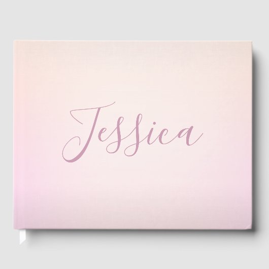 Je naam | Elegant Script Soft Ombre Gastenboek (Voorkant)