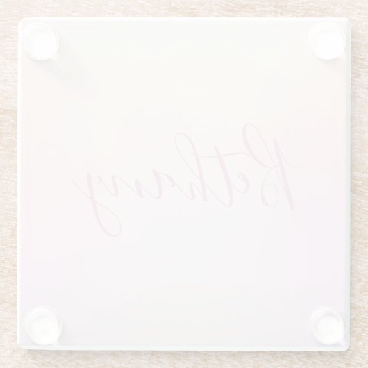 Je naam | Elegant Script Soft Ombre Glazen Onderzetter (Achterkant)
