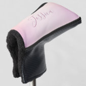 Je naam | Elegant Script Soft Ombre Golfheadcover (3/4 voorkant)