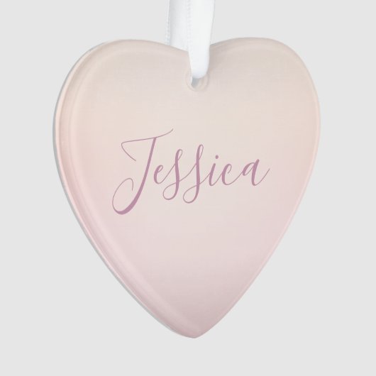 Je naam | Elegant Script Soft Ombre Ornament (voorkant)