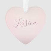 Je naam | Elegant Script Soft Ombre Ornament (achterkant)