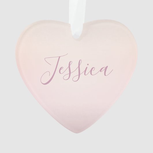 Je naam | Elegant Script Soft Ombre Ornament (achterkant)