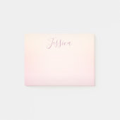 Je naam | Elegant Script Soft Ombre Post-it® Notes (Voorkant)