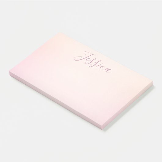 Je naam | Elegant Script Soft Ombre Post-it® Notes (Schuin)
