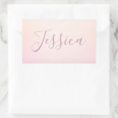 Je naam | Elegant Script Soft Ombre Rechthoekige Sticker (Tas)