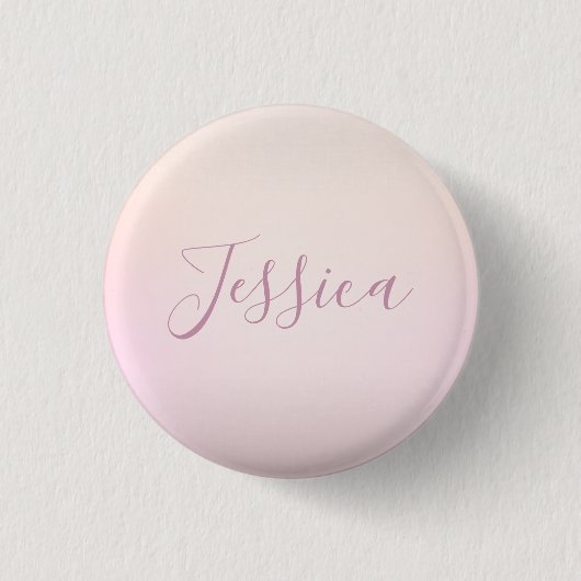 Je naam | Elegant Script Soft Ombre Ronde Button 3,2 Cm (Voorkant)