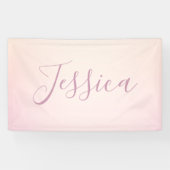 Je naam | Elegant Script Soft Ombre Spandoek (Horizontaal)