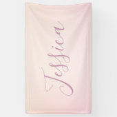 Je naam | Elegant Script Soft Ombre Spandoek (Verticaal)