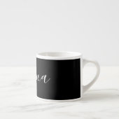 Je naam | Elegant wit schrift op zwart Espresso Kop (Rechts)