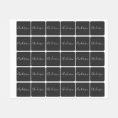 Je naam | Elegant wit script op grijs Labels (Vel)