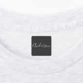 Je naam | Elegant wit script op grijs Labels (Aangebracht)