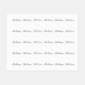 Je naam | Elegant zwart script op witte kleding Labels (Vel)