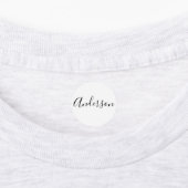 Je naam | Elegant zwart script op witte kleding Labels (Aangebracht)