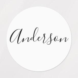 Je Naam Elegant Zwarte Schrift op Witte Kleding Labels