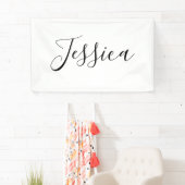 Je Naam | Elegante Script Spandoek (Insitu)