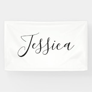Je Naam   Elegante Script Spandoek