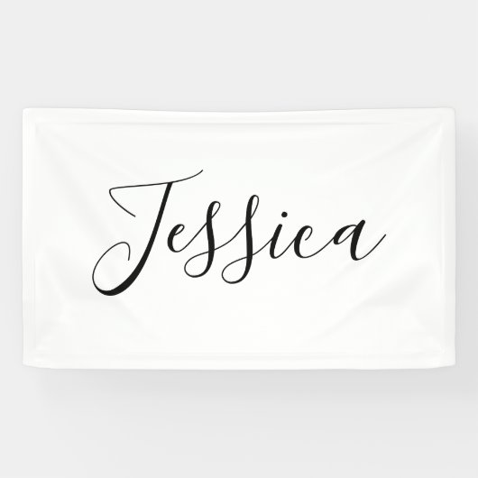 Je Naam | Elegante Script Spandoek (Horizontaal)