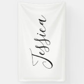 Je Naam | Elegante Script Spandoek (Verticaal)