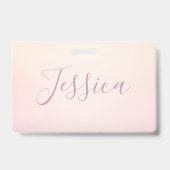 Je naam | Elegante script zachte ombre Badge (Achterkant)
