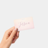 Je naam | Elegante script zachte ombre Badge (Handheld)
