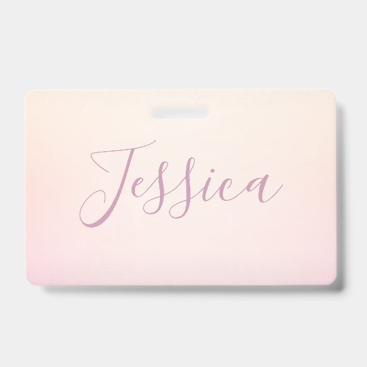 Je naam | Elegante script zachte ombre Badge (Voorzijde)