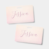 Je naam | Elegante script zachte ombre Badge (Voor- en achterkant)