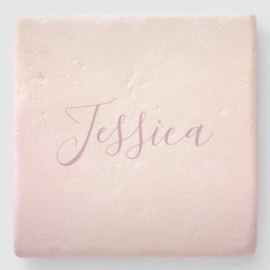 Je naam Elegante script zachte ombre Stenen Onderzetter