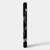 Je naam en monogram aangepast patroon zwart Case-Mate iPhone case (Achterkant / Links)