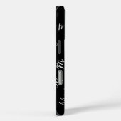 Je naam en monogram aangepast patroon zwart Case-Mate iPhone case (Achterkant / Rechts)