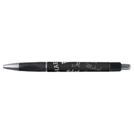 Je naam en monogram aangepast patroon zwart pen