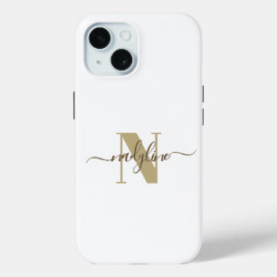 Je naam en naam eerste letter personaliseren iPhone 15 case