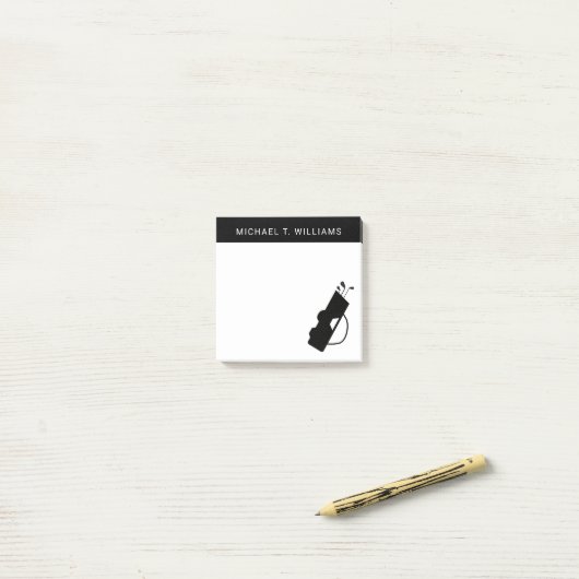 Je naam | Golf Bag Post-it® Notes (Op bureau)