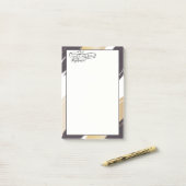 Je naam | Goud en zwart Moderne penseelstreken Post-it® Notes (Op bureau)