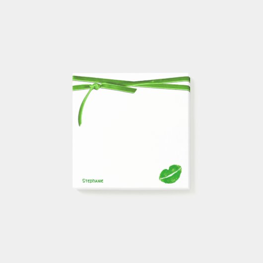 Je naam | Green Irish Kiss Lipstick Blot Graphic Post-it® Notes (Voorkant)
