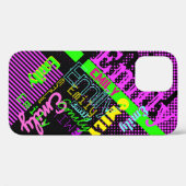 Je naam | Leuke kleurrijke 80's 90's Retro geïnspi Case-Mate iPhone Case (Achterkant (horizontaal))