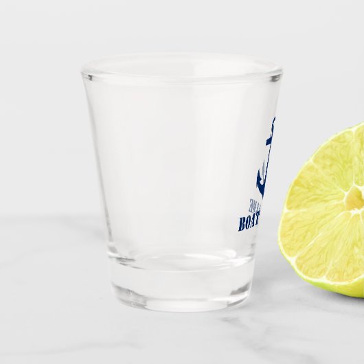 Je naam marineblauw anchor shot glas (Links)