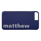 Je naam modern marine Case-Mate iPhone case (Achterkant (Horizontaal))