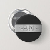Je naam & monogram | Grijs & nepsilver look Ronde Button 5,7 Cm (Voorkant /achterkant)