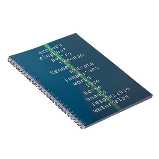 Je naam of bericht met kruiswoordraadsels? Blauw Notitieboek (Rechterzijde)