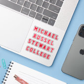 Je naam of tekst 4 regels transparante stickers (Laptop met iPhone)