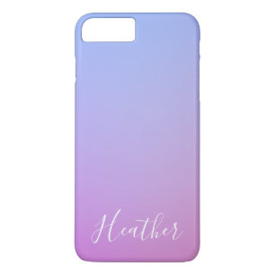 Je naam of woord Paarse roze & blauwe gradiënt iPhone 8/7 Plus Hoesje
