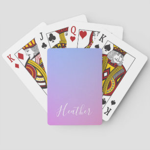 Je naam of woord Paarse roze & blauwe gradiënt Pokerkaarten