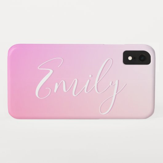 Je naam of woord | Roze Ombre Gradiënt Case-Mate iPhone Case (Achterkant (horizontaal))