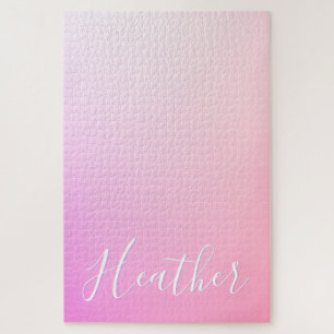 Je naam of woord   Roze Ombre Gradiënt Legpuzzel