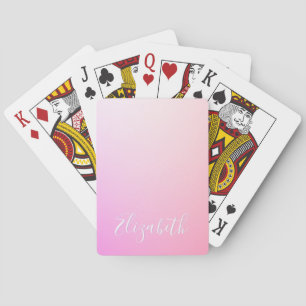 Je naam of woord Roze Ombre Gradiënt Pokerkaarten