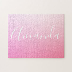 Je naam of woord Roze verloop Ombre Legpuzzel