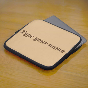 Je naam op lichtbruine laptophoes laptop sleeve