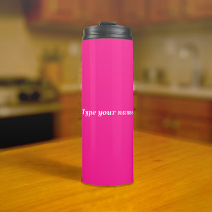 Je naam op roze tumbler thermosbeker